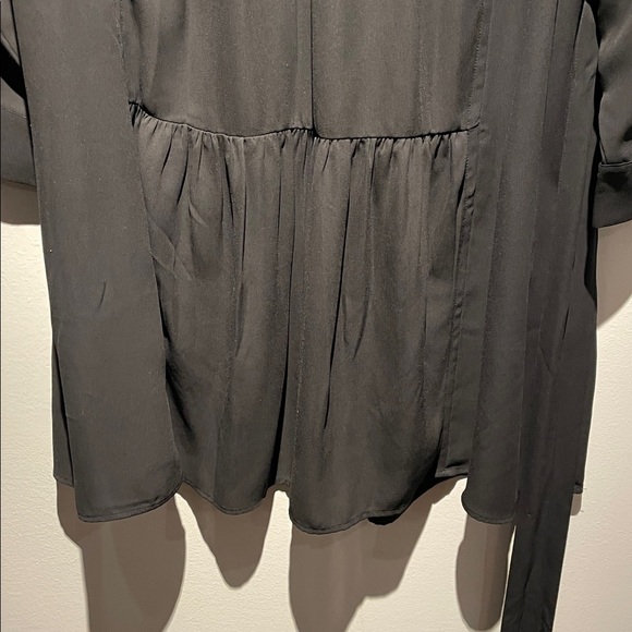 Banana Republic Black Shirt Dress Front Skirt Ruching Detail - Picture 11 of 16